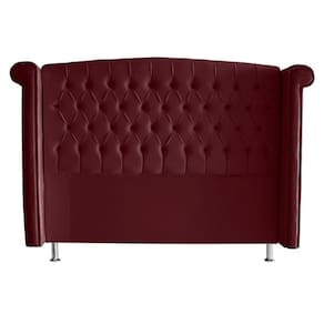 Cabeceira De Cama Toquio King 195 Cm Suede Bordo Do Lar Móveis E Decoração