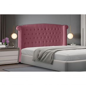 Cabeceira De Cama Toquio Casal Queen 160 Cm Suede Rosa Bebê Do Lar Móveis E Decoração