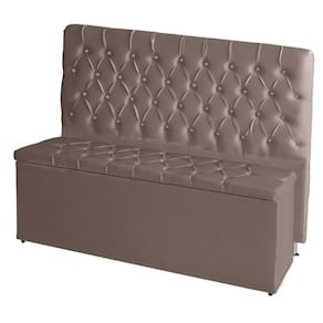 Kit Cabeceira De Cama E Calçadeira Baú Paris Queen 160 Cm Capitonê Suede Rosê Do Lar Móveis