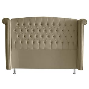 Cabeceira De Cama Toquio Casal Queen 160 Cm Suede Bege Do Lar Móveis E Decoração