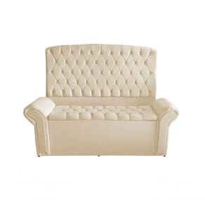 Kit Dubaí Cabeceira De Cama Casal E Recamier Baú Queen 160 Cm Suede Porcelana Do Lar Móveis