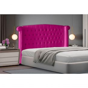 Cabeceira De Cama Toquio Casal Queen 160 Cm Suede Rosa Pink Do Lar Móveis E Decoração