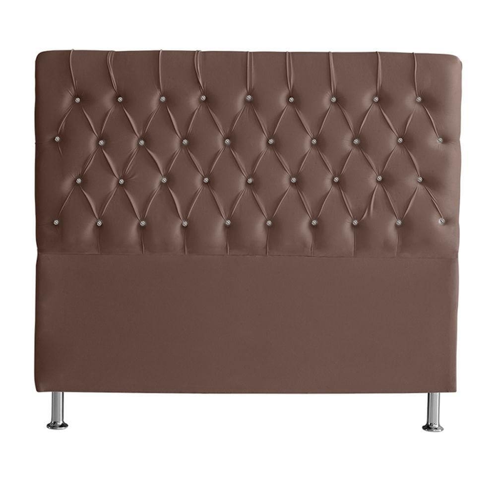 Cabeceira De Cama Estrela Casal 140 Cm Suede Botão Cristal Rosê Do Lar Móveis E Decoração