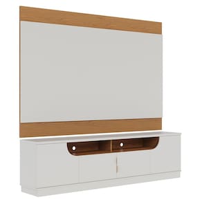 Painel TV 75 Pol Chile e Rack Brescia Off White/Freijó C05 - Mpozenato