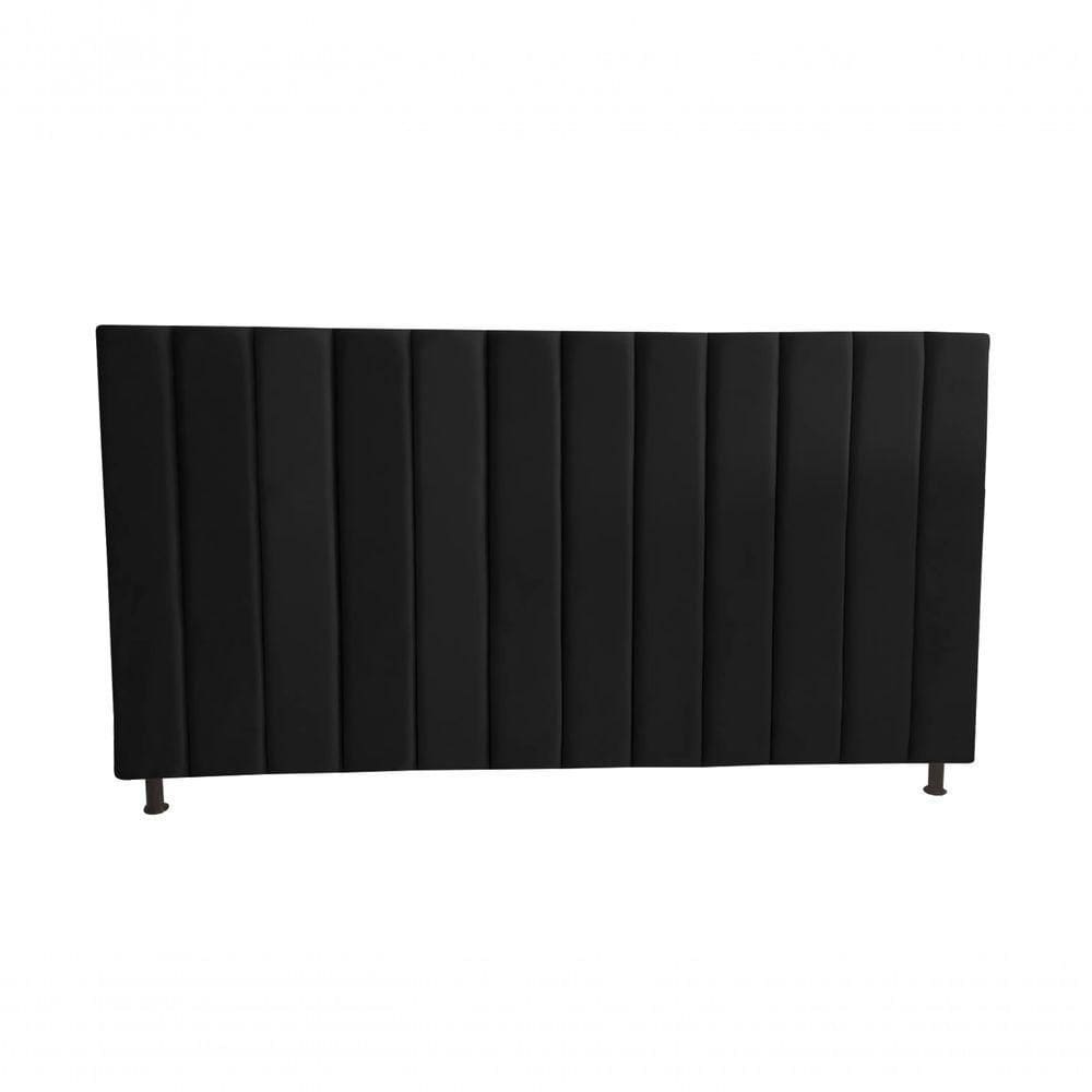 Cabeceira De Cama Estofada Gabi Casal 140 Cm Suede Preto Do Lar Móveis