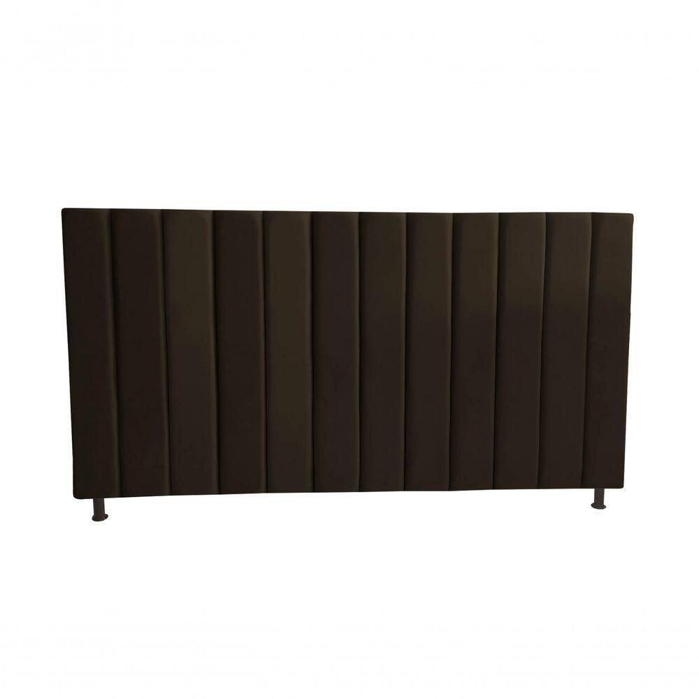 Cabeceira De Cama Estofada Gabi Casal 140 Cm Suede Marrom Do Lar Móveis