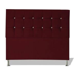 Cabeceira De Cama Cristal Casal 140 Cm Botão Strass Suede Vinho Do Lar Móveis