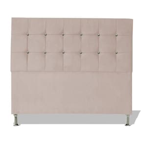 Cabeceira De Cama Cristal Casal 140 Cm Botão Strass Suede Porcelana Do Lar Móveis