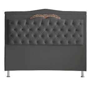 Cabeceira De Cama Madri Casal King 195 Cm Suede Grafite Do Lar Móveis E Decoração