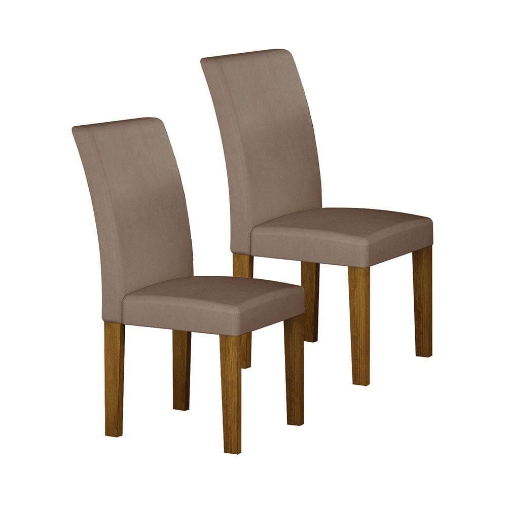 Conjunto 2 Cadeiras De Jantar Napoli Mdf E Veludo Leifer Camurça