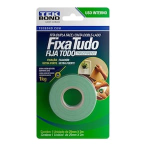 Fita Dupla Face Transparente 25mmx2mt - Tekbond