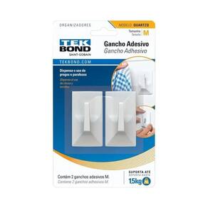 Gancho De Plástico Quartzo Branco 1500g Médio - Tekbond