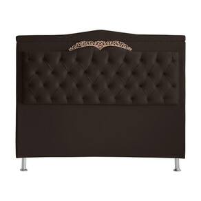 Cabeceira De Cama Madri Casal King 195 Cm Suede Marrom Do Lar Móveis E Decoração