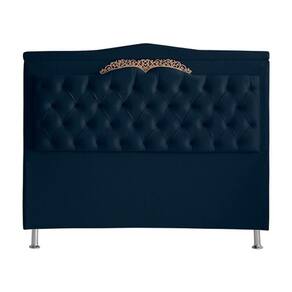 Cabeceira De Cama Madri Casal King 195 Cm Suede Azul Marinho Do Lar Móveis E Decoração