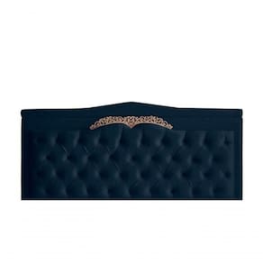 Cabeceira De Cama Painel Barcelona King 195 Cm Retro Capitonê Botão Encapados Suede Azul Marinho Do Lar Móveis