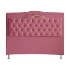 Cabeceira De Cama Madri Casal King 195 Cm Suede Rosa Bebê Do Lar Móveis E Decoração