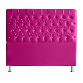 Cabeceira De Cama Estrela Queen 160 Cm Suede Botão Cristal Rosa Pink Do Lar Móveis E Decoração