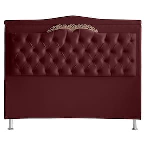 Cabeceira De Cama Madri Casal King 195 Cm Suede Bordo Vinho Do Lar Móveis E Decoração