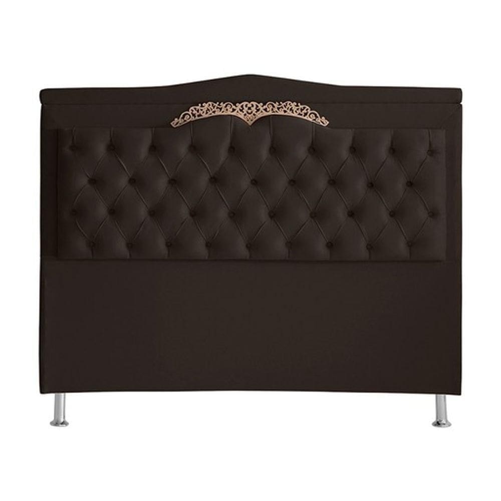 Cabeceira De Cama Madri Casal Queen 160 Cm Suede Marrom Do Lar Móveis E Decoração