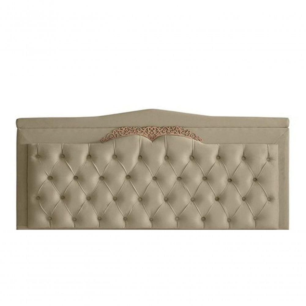 Cabeceira De Cama Painel Barcelona Queen 160 Cm Retro Capitonê Botão Encapados Suede Bege Do Lar Móveis