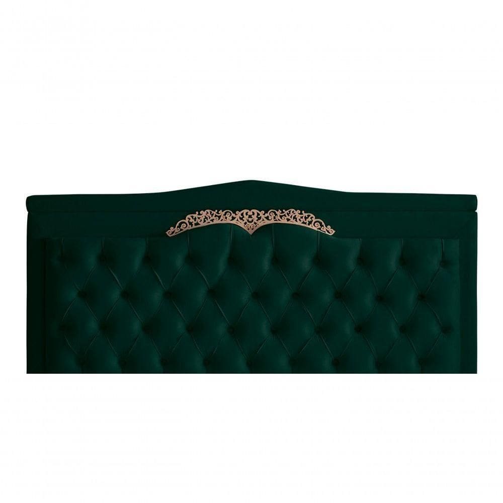 Cabeceira De Cama Painel Barcelona King 195 Cm Retro Capitonê Botão Encapados Suede Verde Do Lar Móveis