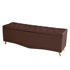 Recamier Calçadeira Baú Barcelona King 195 Cm Botão Encapados Pés Palito Suede Rosê Do Lar Móveis