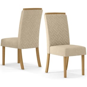 Kit 2 Cadeiras Sala De Jantar Malu Suede Linho Henn