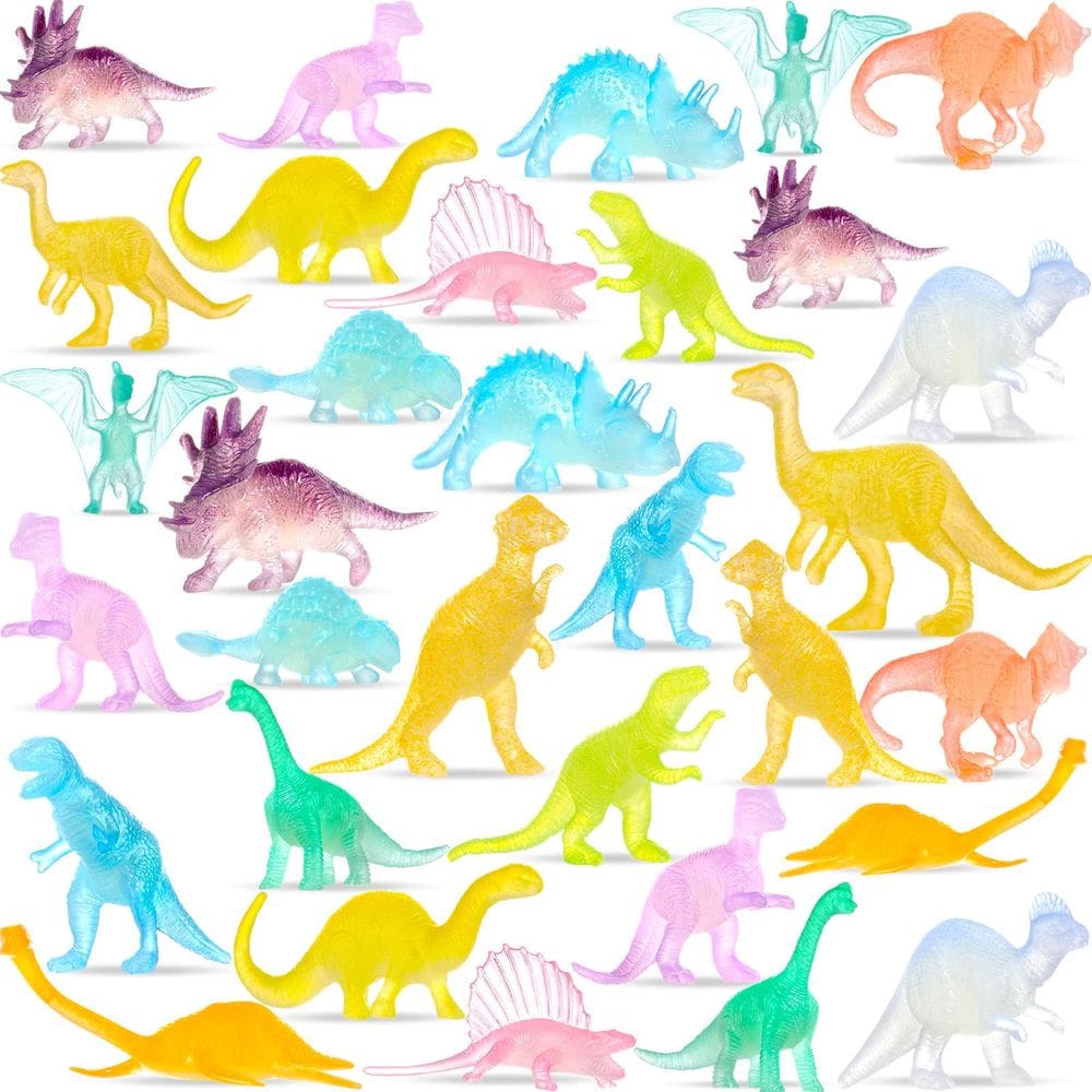Mini bonecos de dinossauro Skylety Glow in Dark 32 unidades para crianças