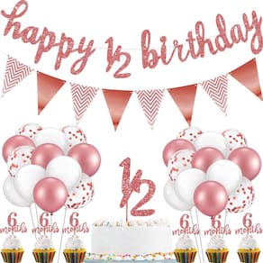 Decorações de aniversário Skylety 1/2 Half Baby Boy Girl 6 meses