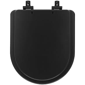 Tampa De Vaso Laqueado Com Amortecedor Level Preto Fosco Para Bacia Deca Com Ferragem Preta