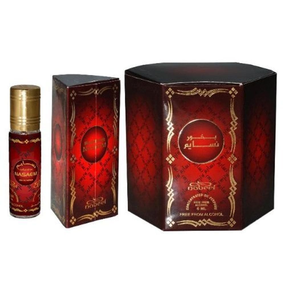 Óleo de perfume Nabeel Nasaem Roll-on 6mL x 6 para mulheres