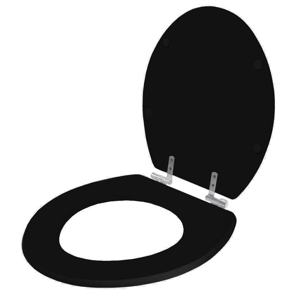 Tampa De Vaso Poliester Com Amortecedor Leiria Preto Para Bacia Luzarte