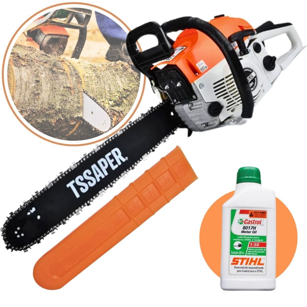Moto Serra A Gasolina 52cc 3hp Sabre 20" TSAPER MG52CC + Oleo Stihl 2T