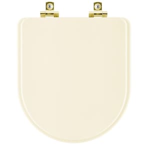 Assento Sanitário Com Amortecedor Oxford Creme Para Vaso Deca Com Ferragem Dourada