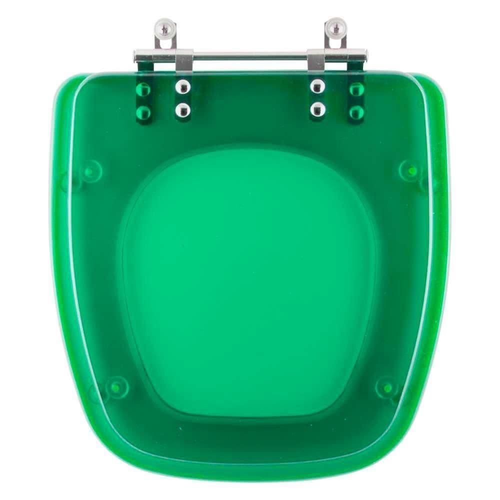 Assento Sanitário Poliester Fit Verde Transparente Para Vaso Celite