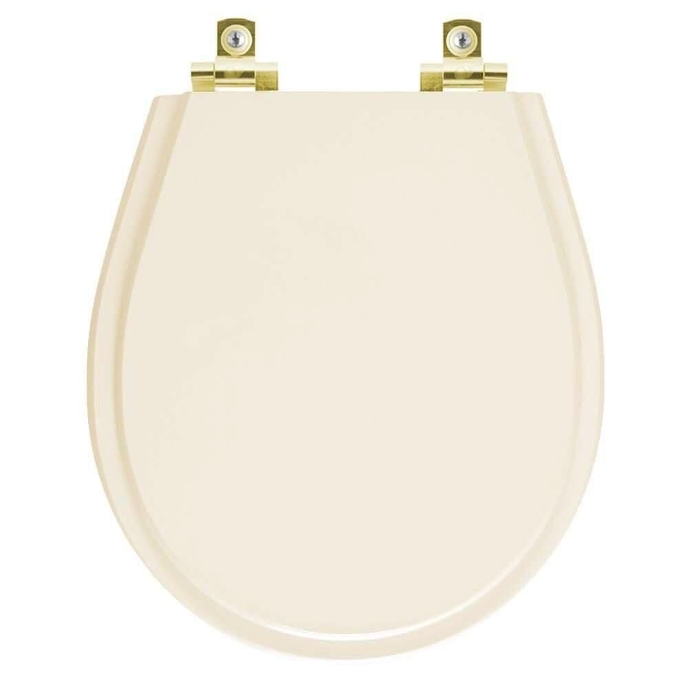 Assento Sanitário Com Fechamento Lento Avalon Bone Para Vaso Ideal Standard Com Ferragem Dourada