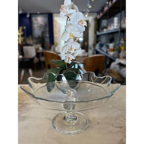 Prato para bolo em vidro com pé D32xA15cm
