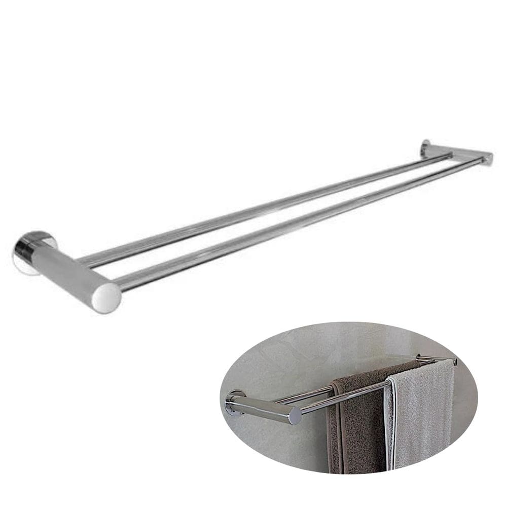 Porta Toalha Duplo Para Banheiro 70cm Inox 304 - RR1013
