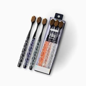 Kit 3 Escovas De Dente Ultra Macia Com Cabo De Cristal