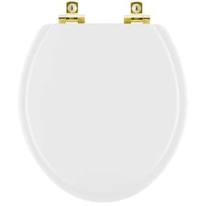 Assento Sanitário Soft Close Buzios Branco Para Vaso Hervy Com Ferragem Dourada