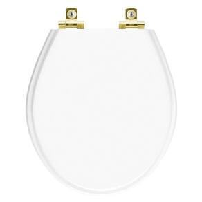 Assento Sanitário Soft Close Carina Branco Para Vaso Ideal Standard Com Ferragem Dourada