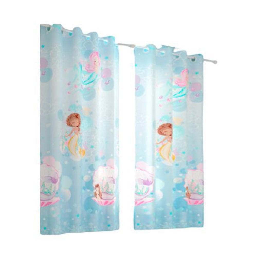 Cortina Quarto Infantil Blackout Santista 280X180Cm -Sereias