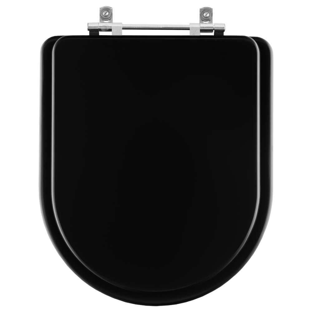 Assento Sanitário Laqueado San Remo Preto Para Bacia Hervy