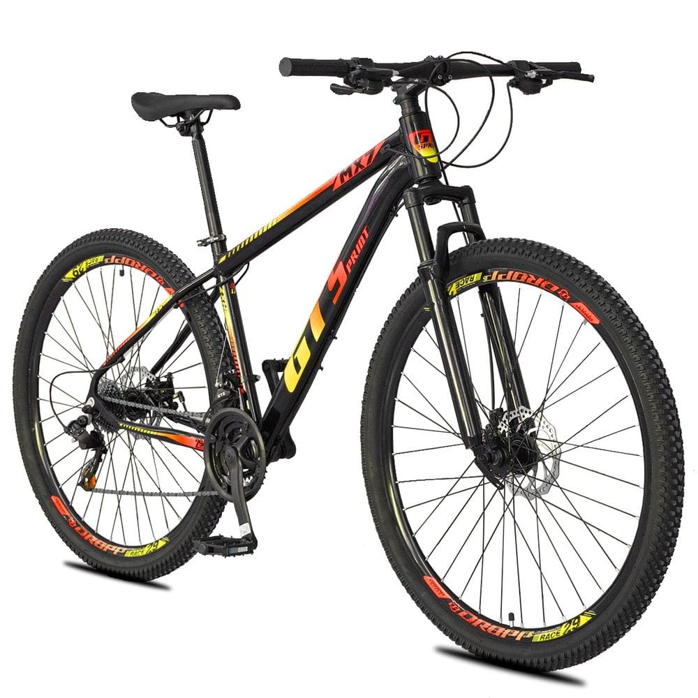 Bicicleta Gt Sprint Mx7 Disc M Aro 29 Susp. Dianteira 21 Marchas - Preto/amarelo/vermelho