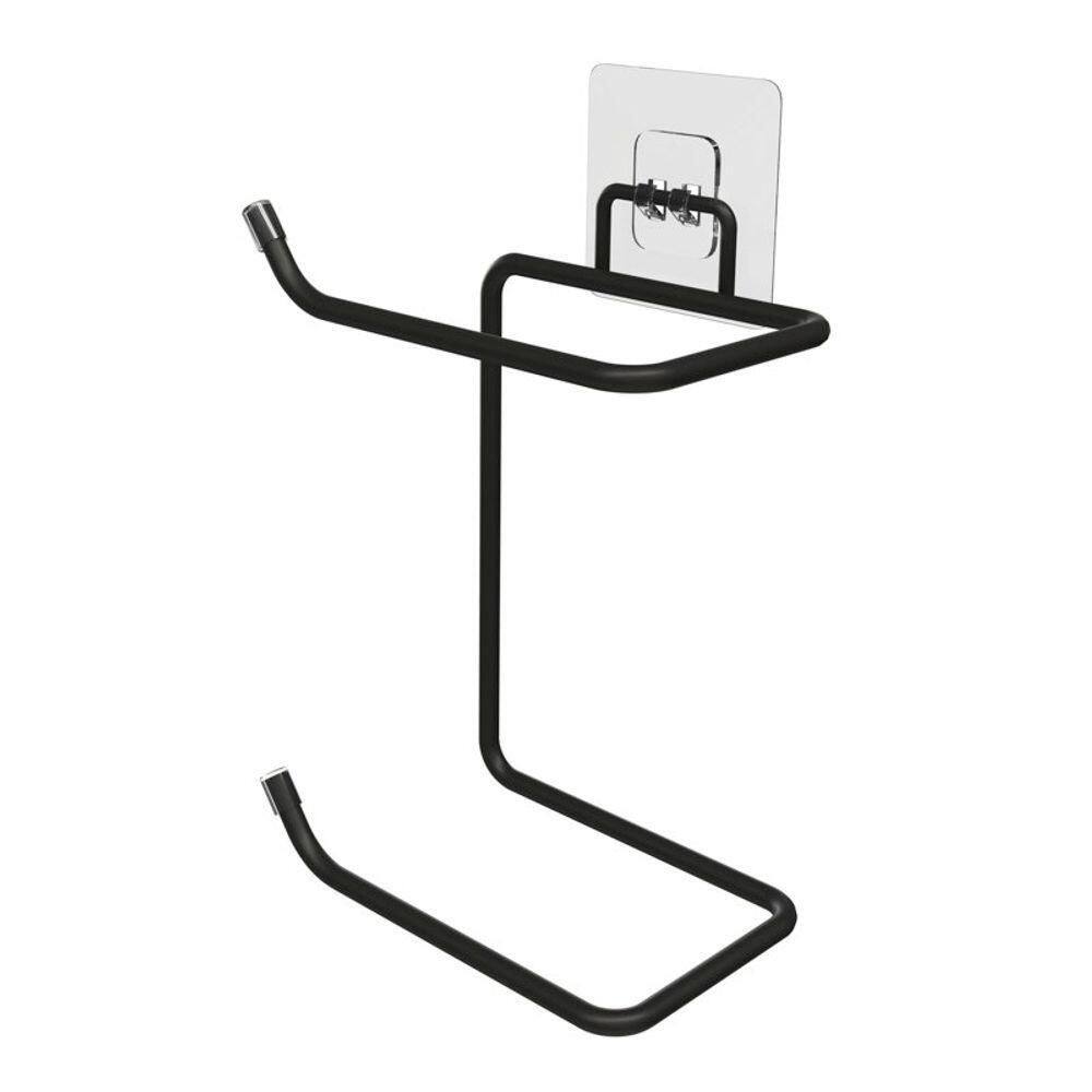 Porta Papel Higiênico Banheiro Para Dois Rolos Com Adesivo - Stolf Preto