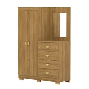 Guarda Roupa Cômoda Com Espelho 120cm Cristal Nature - Vila Rica