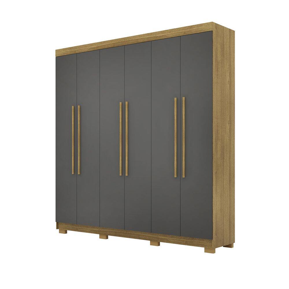 Guarda Roupa Casal 218cm 6 Portas Bolty Nature/Alasca V02 - Mpozenato