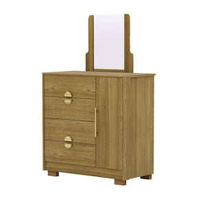 Cômoda Para Quarto 93cm Com Espelho Nara Nature V02 - Mpozenato