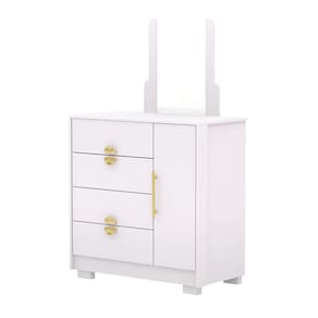 Cômoda Para Quarto 93cm Com Espelho Nara Flex Branco V02 - Mpozenato