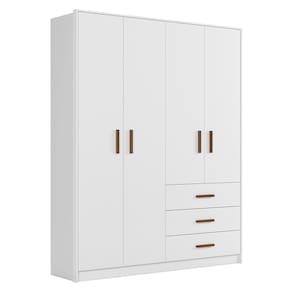 Guarda Roupa Infantil 176cm Com 4 Portas Nelly Branco Z49  - Mpozenato